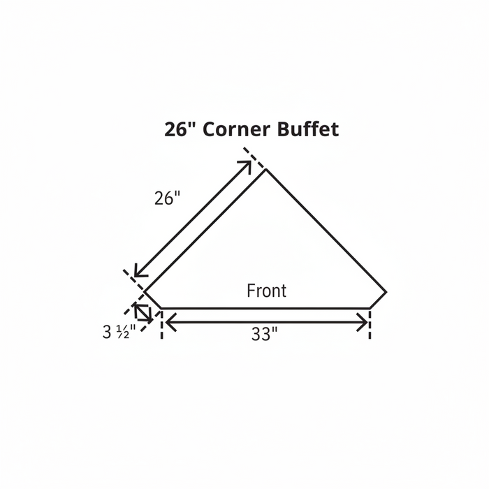 Amish 26" Corner Buffet - 26" Old World Mission Buffet