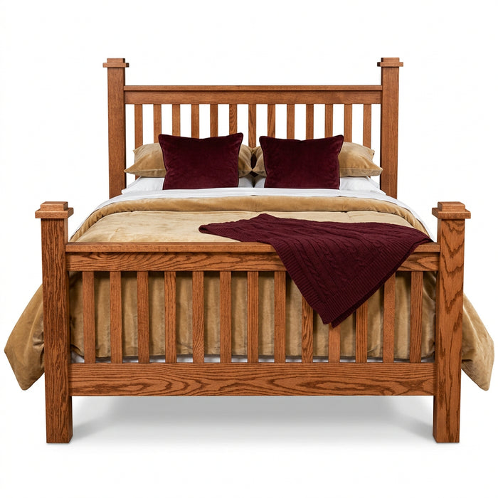 Amish 3.5" Thick Mission Post Slatted Bed