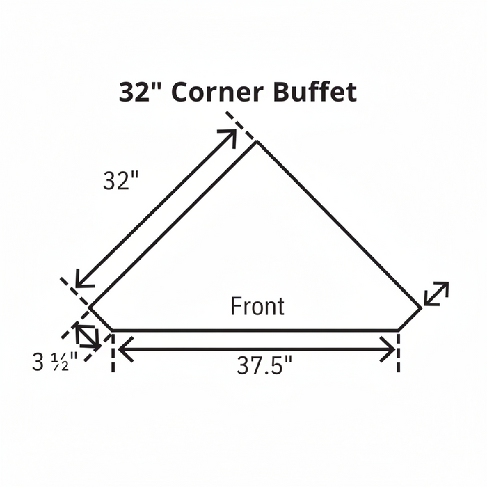 Amish 32" Corner Buffet - 32" Old World Mission Buffet 