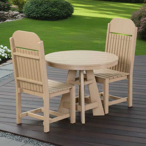 Amish 32" Round Mission Poly Dining Set with Poly Mission Dining Chairs