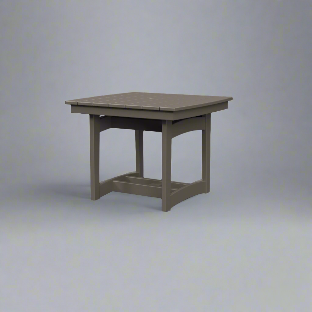 Amish 33" Meadow Square Table Poly Outdoor Dark Gray Furniture