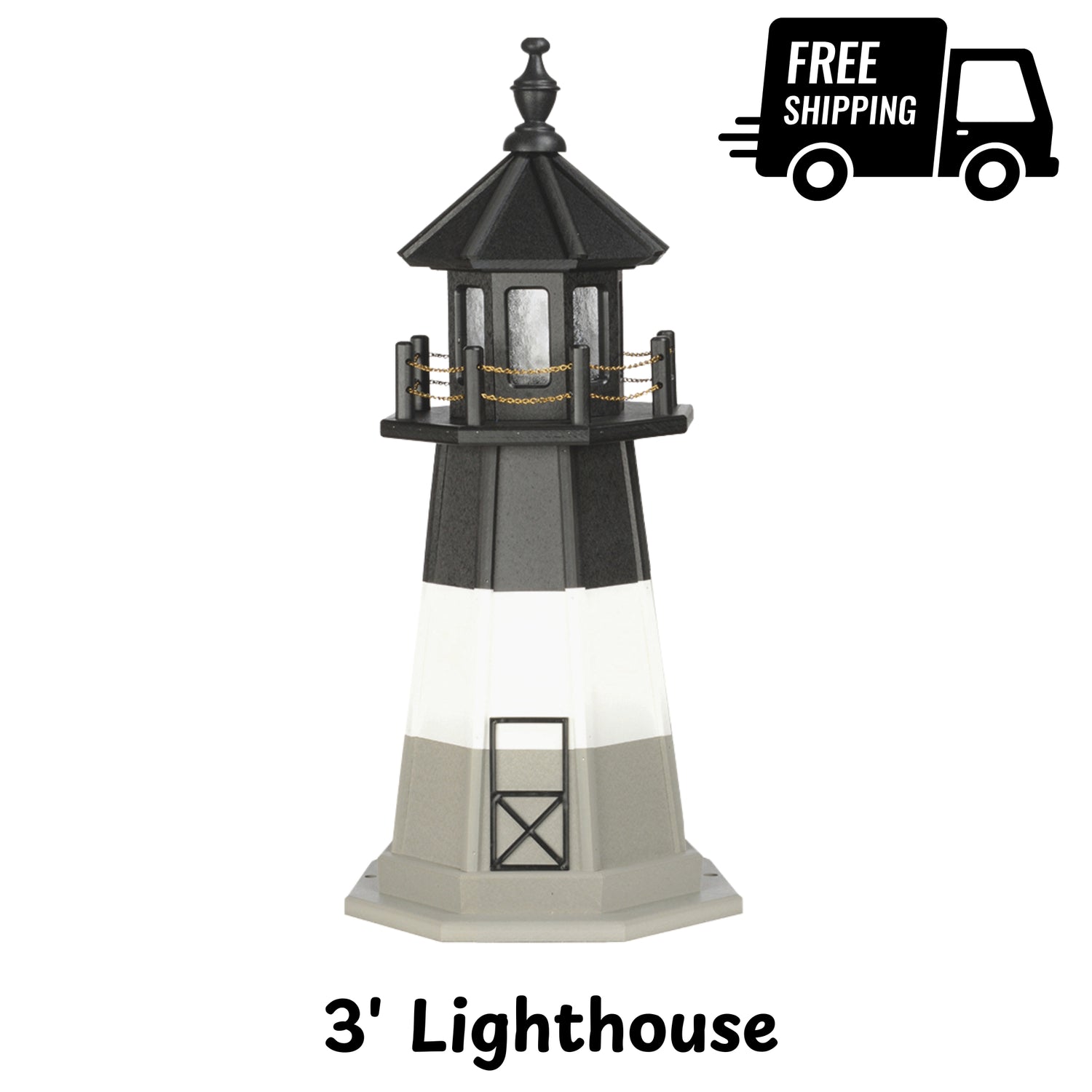 Amish 3 Foot Poly Lighthouse 