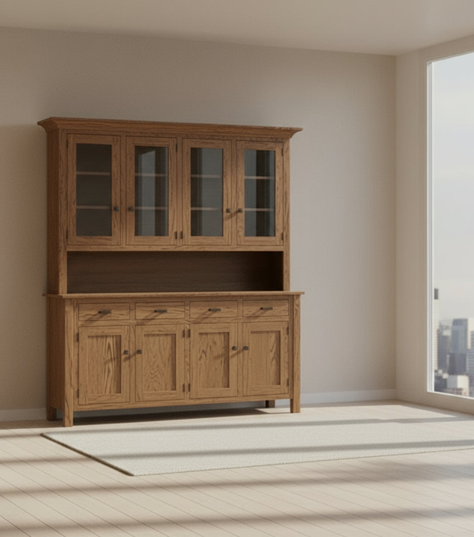 Raleigh 4-Door Hutch 4-Door Hutches Contemporary Mission