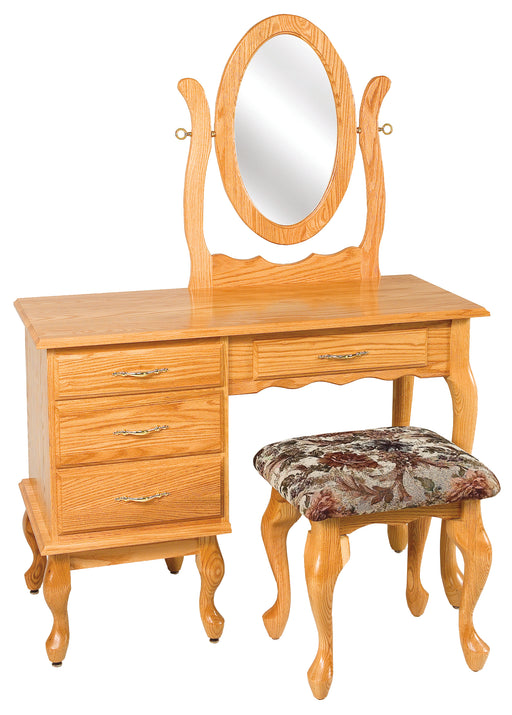 Amish 42" Queen Anne Jewelry Dressing Table Dressing Vanities Heartland Fabric Standard & Faux Traditional