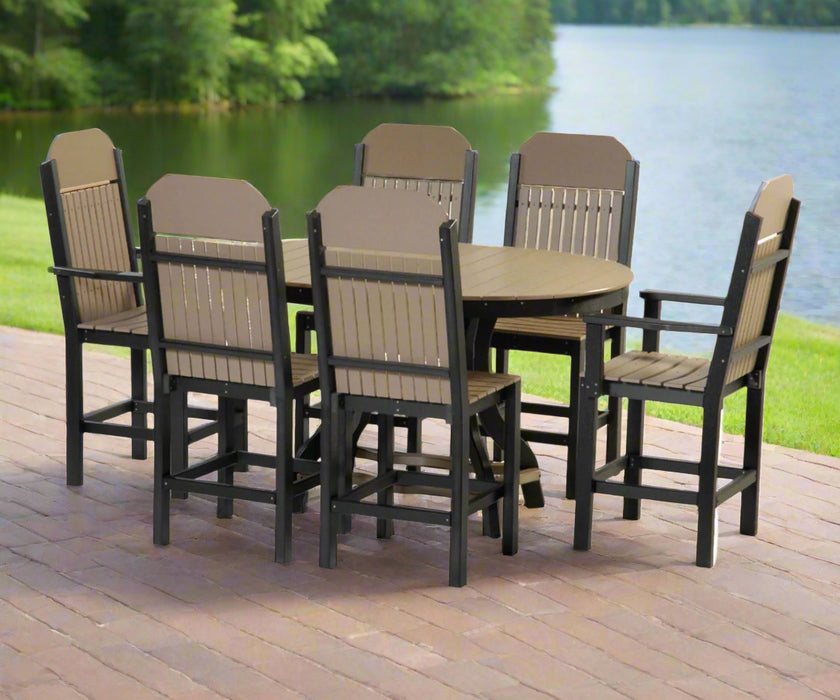 Amish 44" x 60" Oval Poly Mission Dining Set with Poly Mission Dining Chair Rabers Poly Woodshop