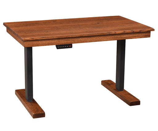 Amish 48" Adjustable Lift Desk w/ Hand Planed
Single Motor Lift Adjusts from 70cm to 103cm
Lift Adjustment Controls
Hand Planed, Distressed