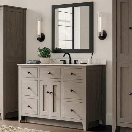 Amish Luray Bathroom Vanity - Multiple Sizes 48" Wide (Shown) Bathroom Vanities: 40-49" Wide Contemporary