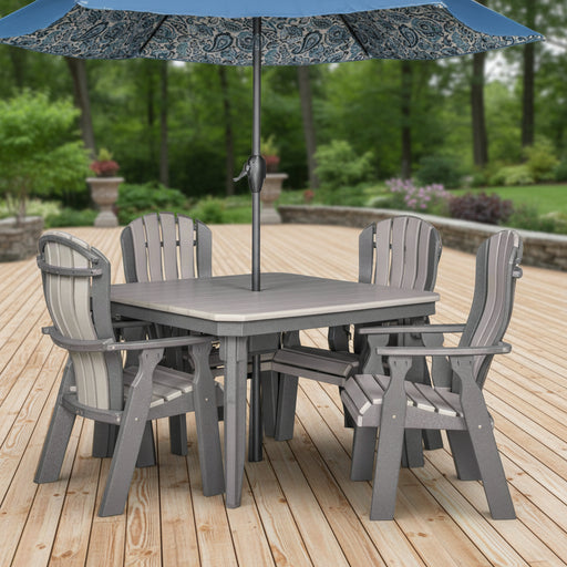 Amish 48" Square Poly Leg Dining Set - Walnut Lane Poly - Tangent Poly