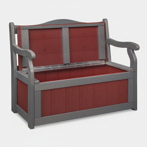 Amish 4' Garden Bench With Storage - Walnut Lane Poly - Amish Made 4' Garden Bench With Storage 1