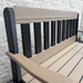 Amish 4' Polywood Garden Bench - Tangent Poly - Maintenance Free Outdoor Bench - Weatherwood on Black 1