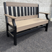 Amish 4' Polywood Garden Bench - Tangent Poly - Maintenance Free Outdoor Bench - Weatherwood on Black