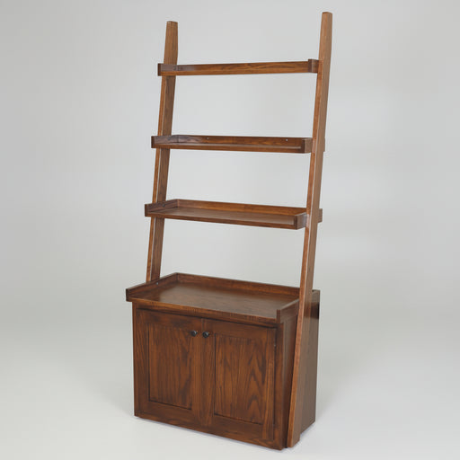 Amish 4 Tier Ladder Shelf with Cabinet - Sunrise VW Woodworking
