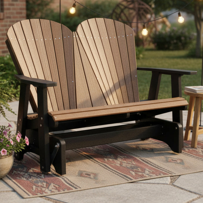 Amish 4 foot Adirondack glider poly outdoor furniture