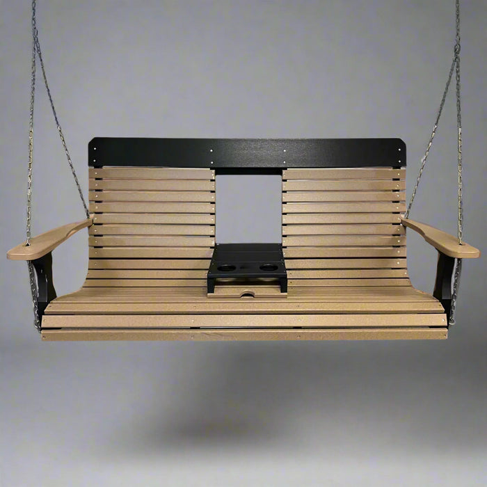 Amish poly outdoor furniture 5 foot plain back swing with stainless steel chains