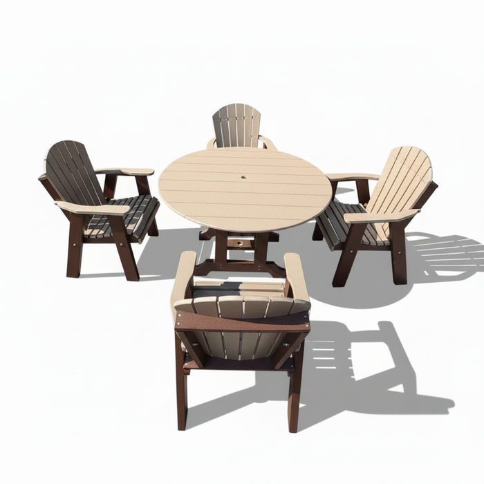 Amish Superior Adirondack 48" Round Dining Set - In-Stock - Multiple Colors