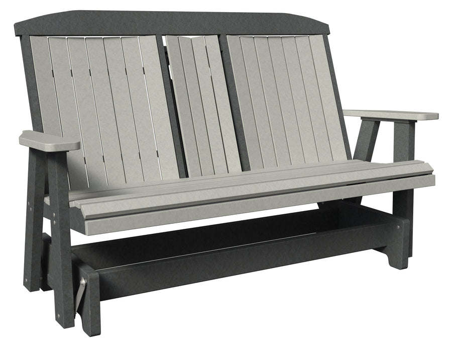 amish 5 foot gateway glider with foldable cup holders amish poly outdoor furniture