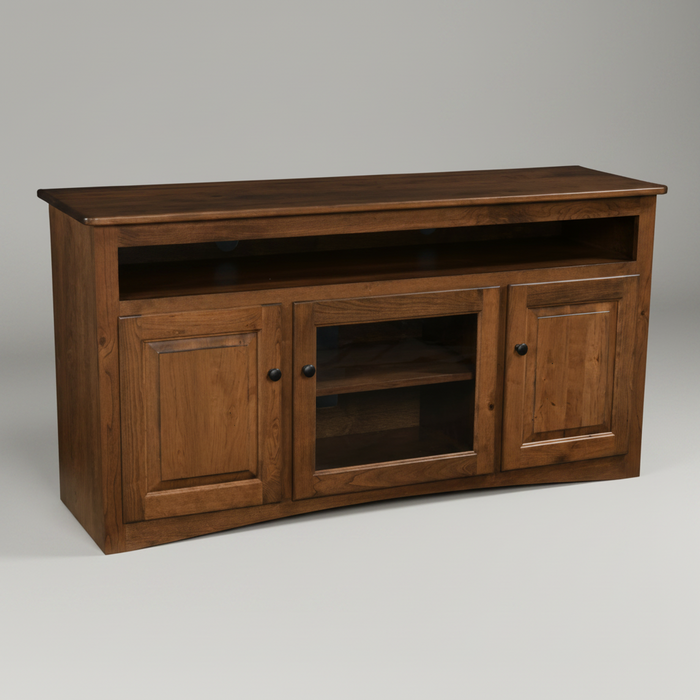 Quick Ship Amish Eco TV Stand 60" Rustic Cherry