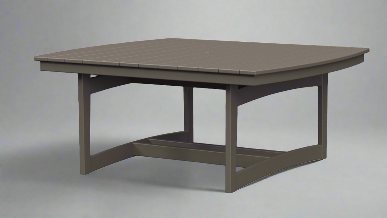 Amish 60" Meadow Square Table Poly Outdoor Dark Gray Furniture