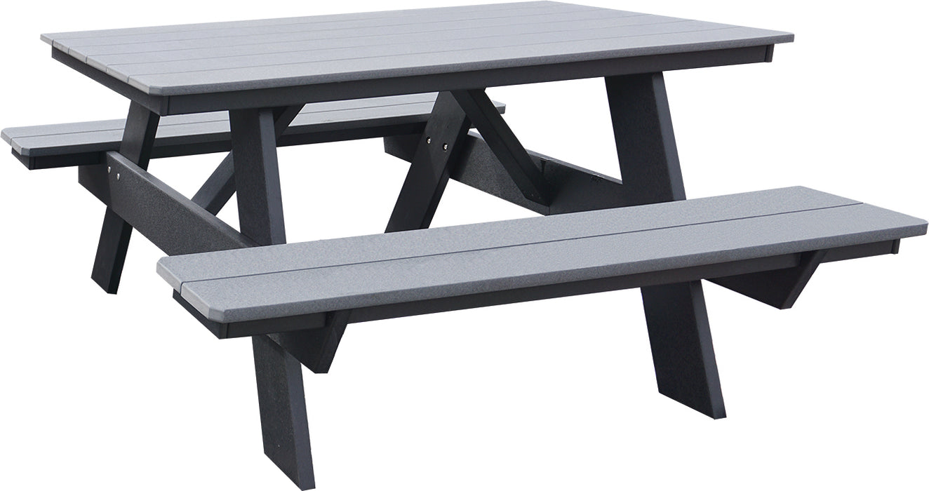 Amish 6' Poly Picnic Table w/ Attached Benches Picnic Tables