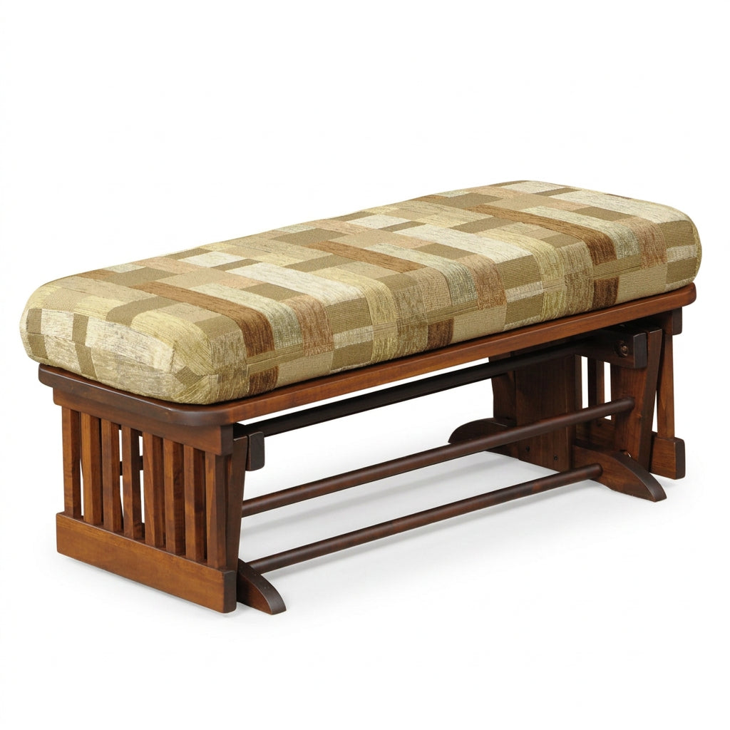 Amish 70 Mission Glider Love Seat w/ Ottoman Option Gliding Love Seats Heartland Fabric Indoor Fabric Mission