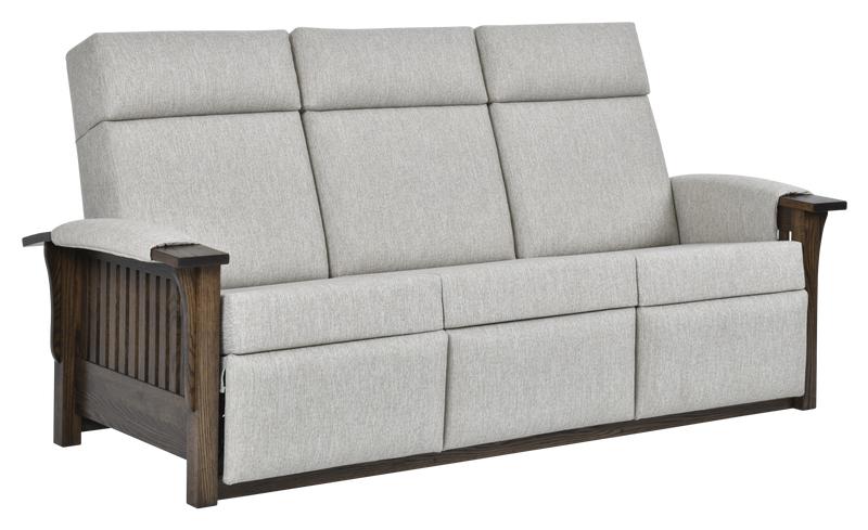 Amish 85 Mission Wallhugger Reclining Sofa Reclining Sofas Heartland Fabric Indoor Fabric Mission