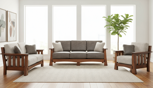 Amish 89 Mission Living Room Group Photo - Millwood Furniture - Amish Made Mission Style Living Room Furniture