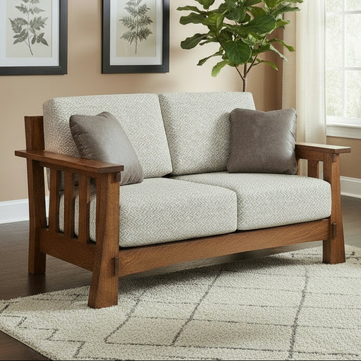 Amish 89 Mission Love Seat - Millwood Furniture - Amish Made Mission Style Living Room Furniture