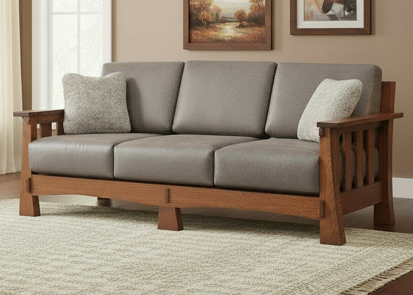 Amish 89 Mission Sofa - Millwood Furniture - Amish Made Mission Style Living Room Furniture