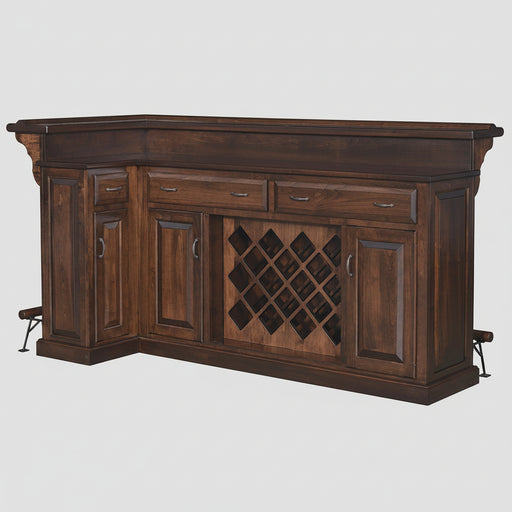 Amish 90 Degree Traditional Home Bar Home Bars Traditional