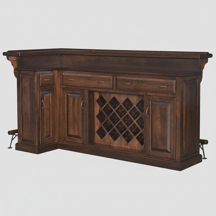 Amish 90 Degree Traditional Home Bar Home Bars Traditional