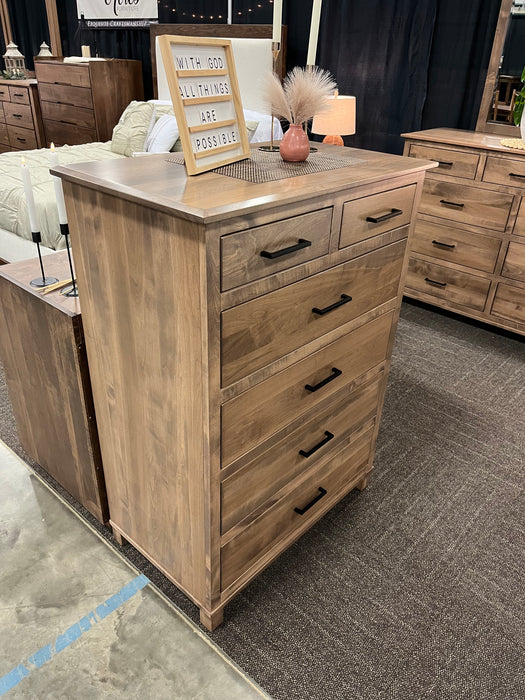 Amish Addie Quick Ship Chest of Drawers Brown Maple Wood