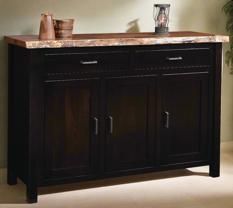 Amish Adele 3-Door Live Edge Buffet 3-Door Buffets Contemporary Live Edge