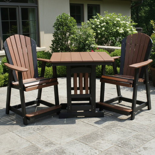 Amish Adirondack Balcony Dining Set 33" Square Table with Adirondack Balcony Chairs