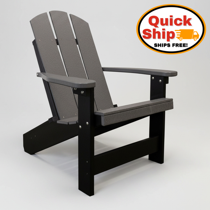 Amish Adirondack Fire Pit Chair Dark Grey on Black Color Free Shipping Quick Shipping Summertown Chair Hersheyway 