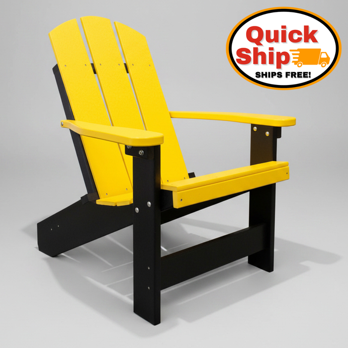 Amish Adirondack Fire Pit Chair Yellow on Black Color Free Shipping Quick Shipping Summertown Chair Hersheyway 