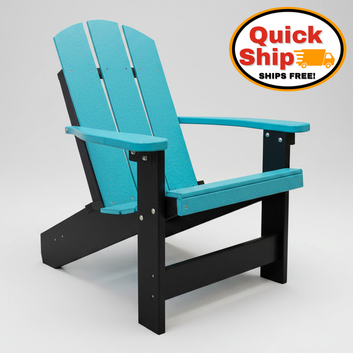 Amish Adirondack Fire Pit Chair Aruba Blue on Black Color Free Shipping Quick Shipping Summertown Chair Hersheyway 