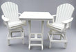 Levi Leisure 33" Square Adirondack Swivel Balcony Set Amish Poly Outdoor Adirondack Balcony Dining Set All White Front Facing