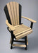 Amish Adirondack Swivel Counter Bar Dining Chair Tangent Poly Weatherwood on Black Comfoback Berlin Gardens