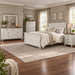 Amish Alcan Modern Bedroom Set - Bun Foot Bedroom - 2-Tone White Amish Bedroom - Sleigh Bed - In-Bedroom Photo