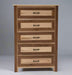 Amish Wormy Maple and Rustic Walnut Bedroom Chest of Drawers Front Facing