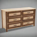 Amish Wormy Maple and Rustic Walnut Bedroom Dresser Front Facing