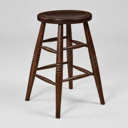 Amex Bar Stool Amish Made Solid Oak 228 Rich Tobacco Stain Front Facing