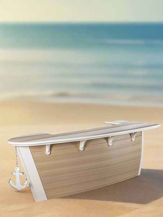 Amish Anchor Avenue Bar Table 118" (Boat)
Amish Made Poly Bar Table (Boat) 
Seashell on Driftwood Gray