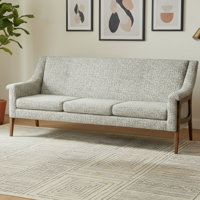 Amish Andover Sofa Stationary Sofas Heartland Fabric Indoor Fabric Mid-Century Modern