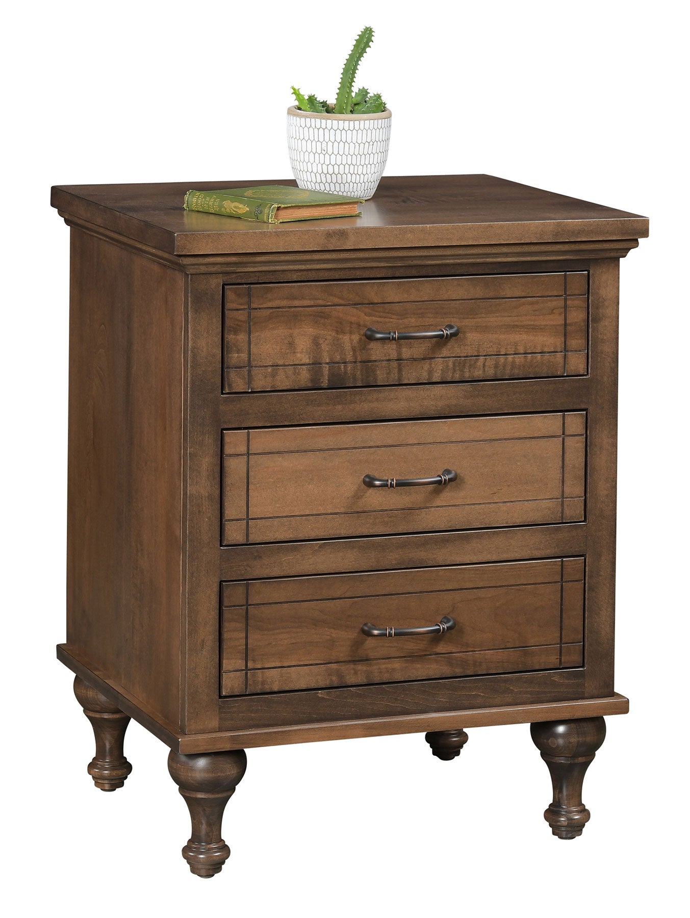 Amish Annabelle 3-Dr. Nightstand - Tory Lane Furniture - Solid Maple Amish Nightstand