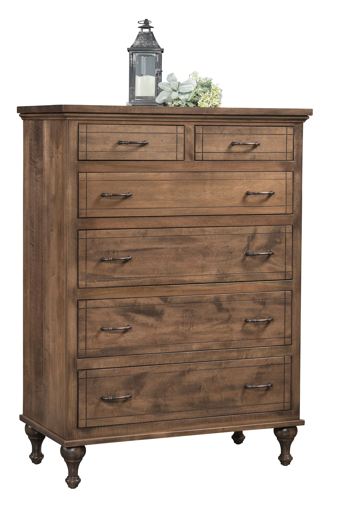 Amish Annabelle Chest of Drawers - Troy Lane Furniture - Amish Madison Bedroom Set - Solid Brown Maple