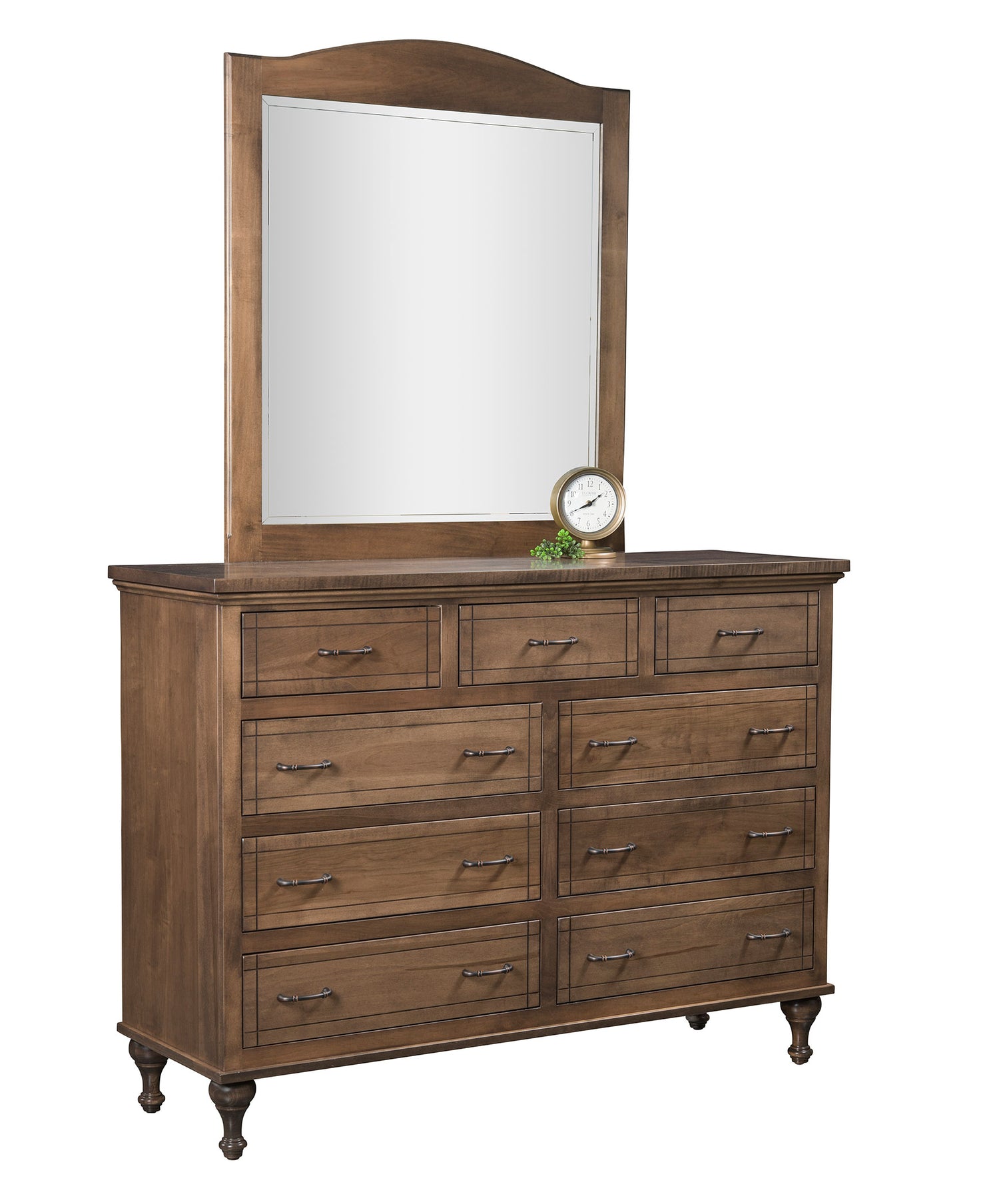 Amish Annabelle Dresser & Mirror - Troy Lane Furniture - Amish Madison Bedroom - Solid Maple Amish Dresser