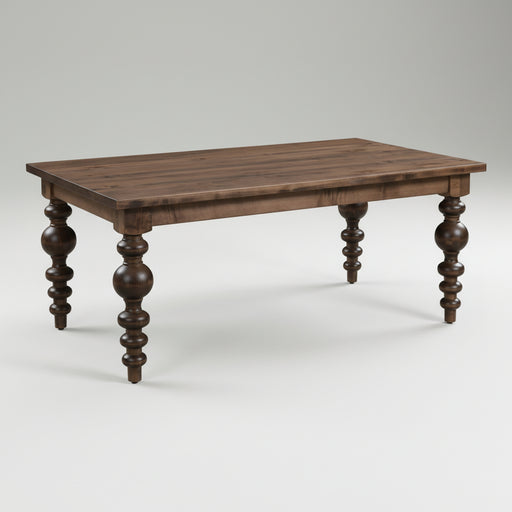 Amish Annabelle Leg Table - Sunrise Furniture - Twisted Leg Amish Table - Solid Brown Maple Amish Table