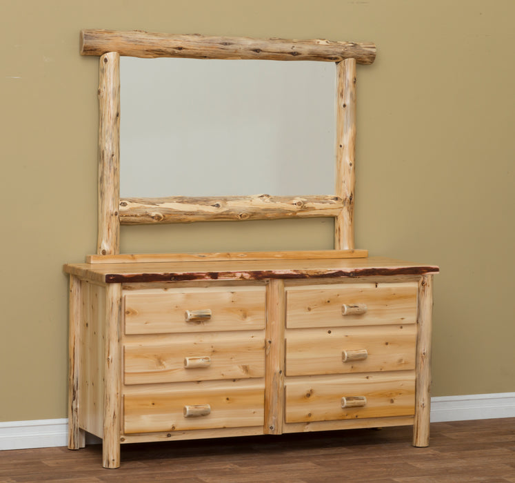 Amish Appalachian Cedar Log Dresser & Mirror - White Cedar Log - Dresser & Mirror Only Photo
