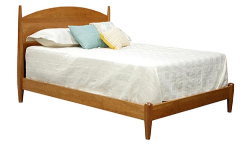 Amish Arched Kenton Bed on Sap Cherry Wood and Chestnut Wood